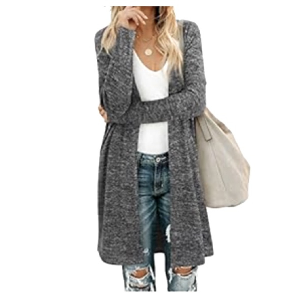 Amazon S Grey Open Front Cardigan